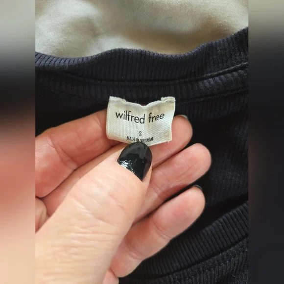 Wilfred Free | Black Ribbed Tank Top, Size S - Picture 3 of 6